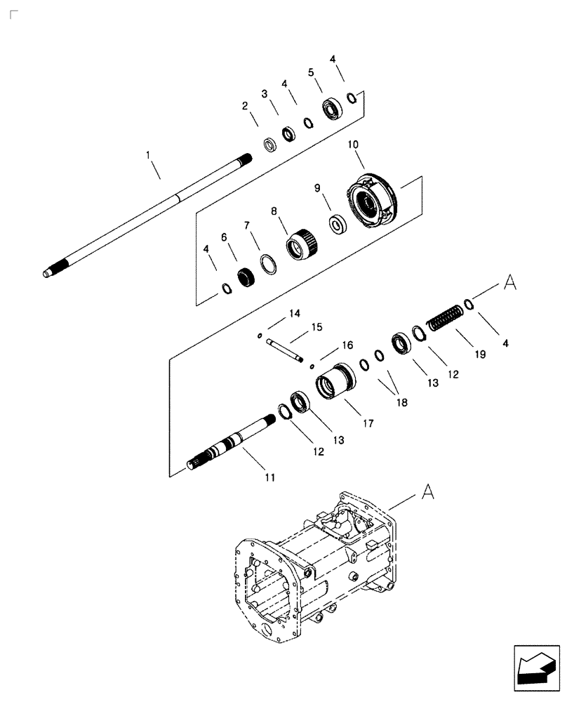 Схема запчастей Case IH FARMALL 35B - (21.148.03) - PTO SHAFT - 12X12 (21) - TRANSMISSION