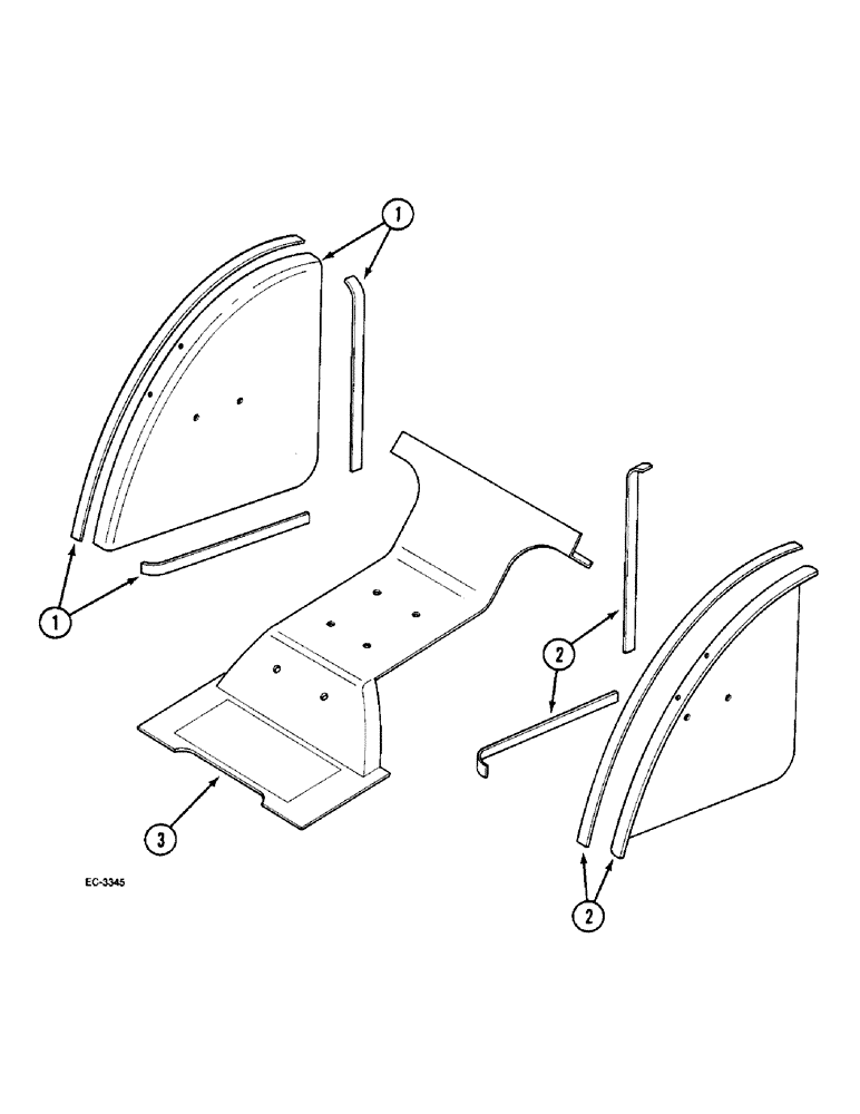 Схема запчастей Case IH 2130 - (9-042) - OPERATORS COMPARTMENT COVERING (09) - CHASSIS/ATTACHMENTS