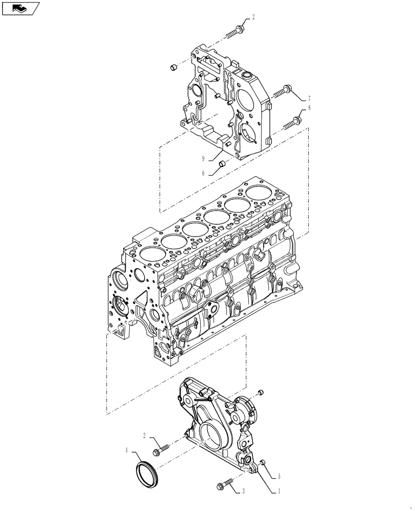 Схема запчастей Case IH 3330 - (10.102.04) - GEAR COVER - FRONT & REAR (10) - ENGINE