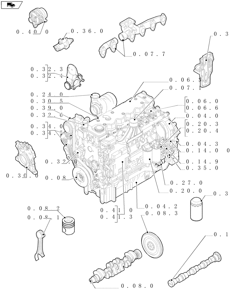 Схема запчастей Case IH PUMA 210 - (SEC. 01) - ENGINE (00) - GENERAL