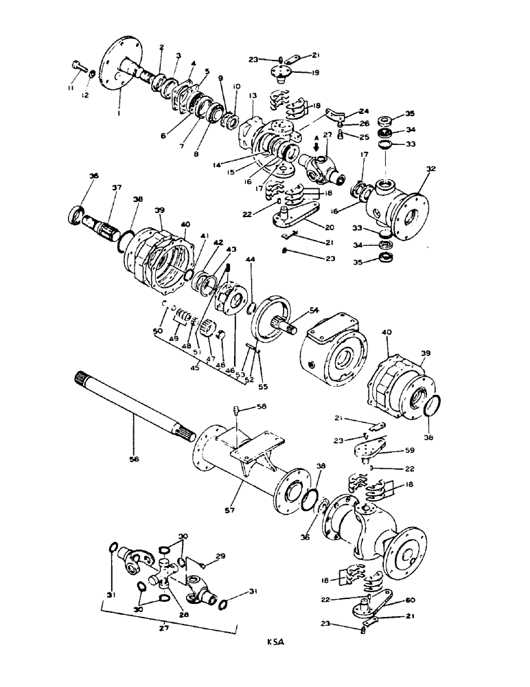 Схема запчастей Case IH 584 - (07-54) - FRONT AXLE, ALL WHEEL DRIVE, KIMCO AXLE (04) - Drive Train