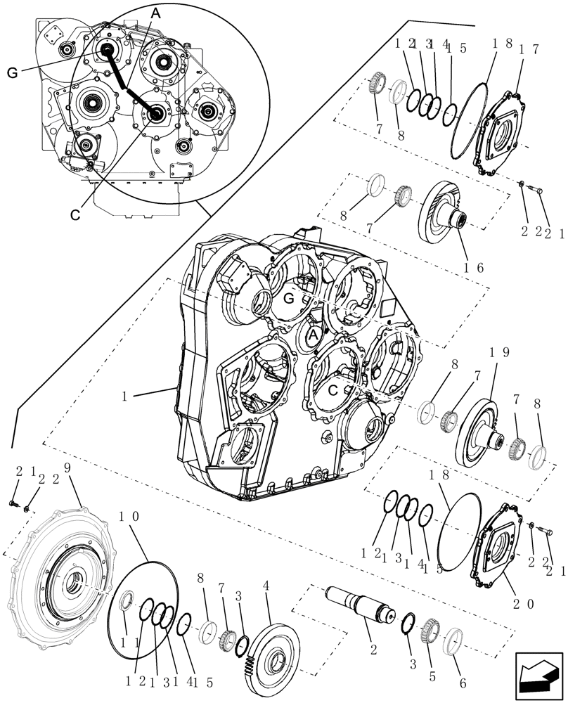 Схема запчастей Case IH 7120 - (66.260.01) - PTO, INPUT SHAFT, ENGINE GEARBOX (66) - THRESHING