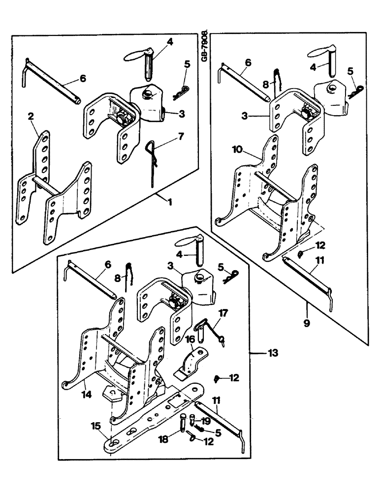 Схема запчастей Case IH 644 - (2E15) - TRAILER HITCH FRENCH VERSION, P/N 3221448R92 (07) - HYDRAULICS