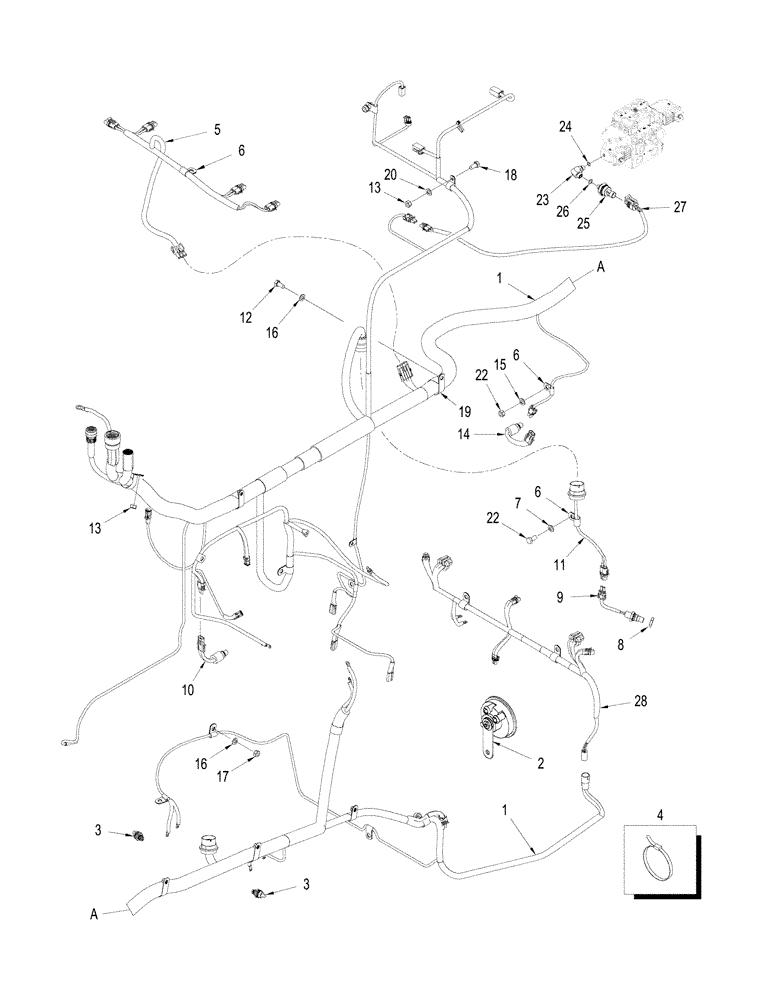 Схема запчастей Case IH STX280 - (04-15) - HARNESS - FRONT FRAME (04) - ELECTRICAL SYSTEMS