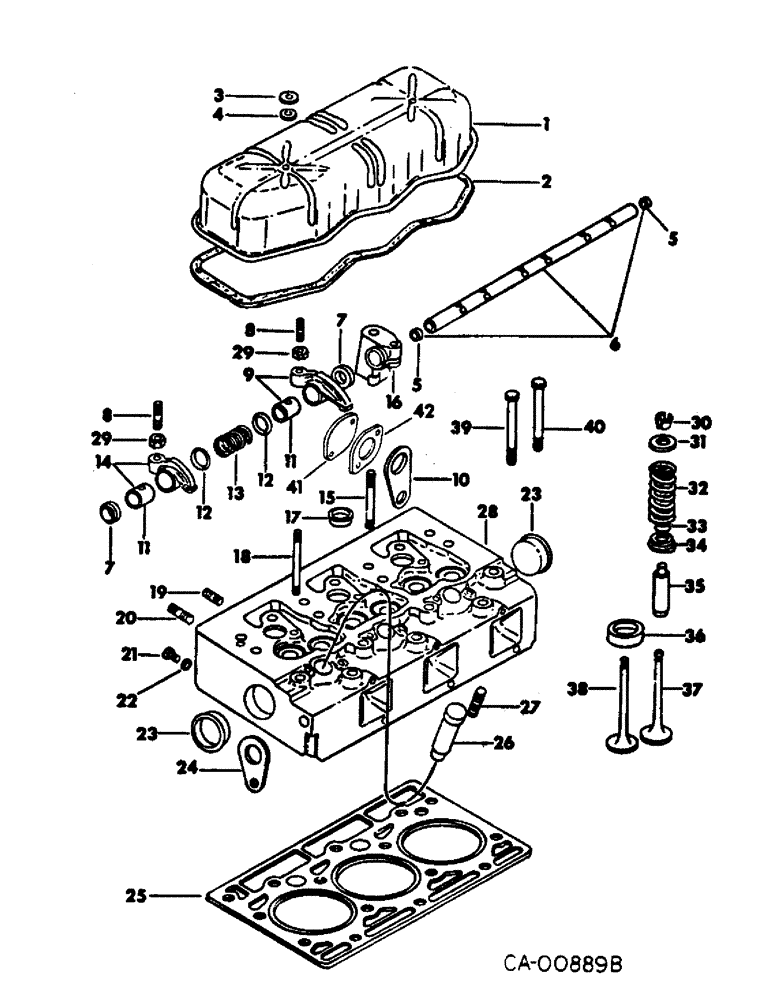 Схема запчастей Case IH D-179 - (A-14) - CYLINDER HEAD AND RELATED PARTS 