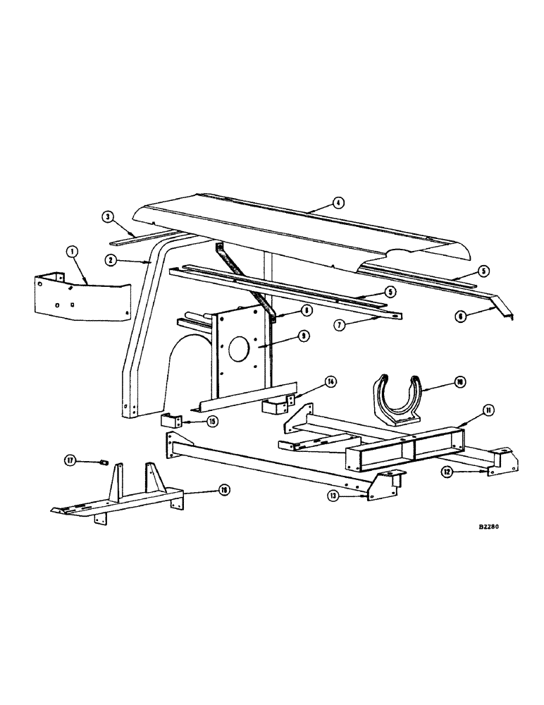 Схема запчастей Case IH 1060 - (320) - ENGINE HOOD AND SUPPORTS, CHRYSLER H-318 AND LH-318 ENGINES (10) - ENGINE