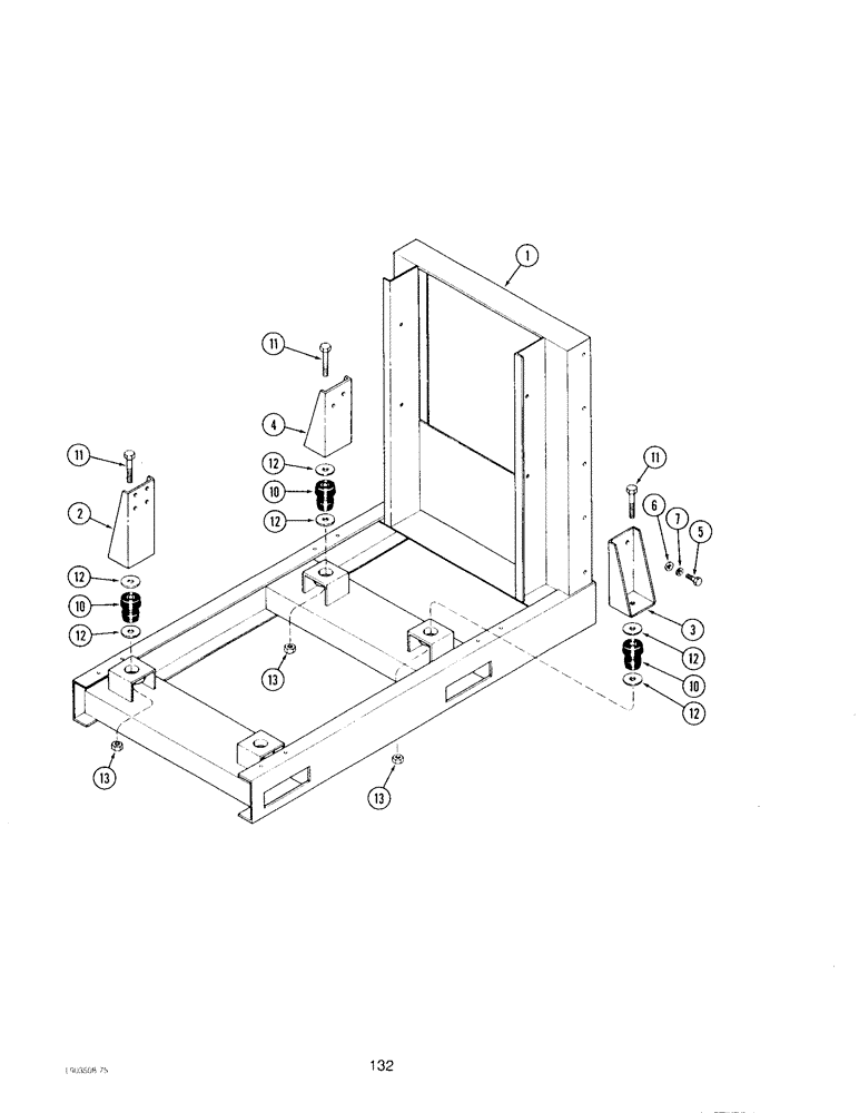 Схема запчастей Case IH 4390 - (132) - FRAME AND ENGINE MOUNTS 