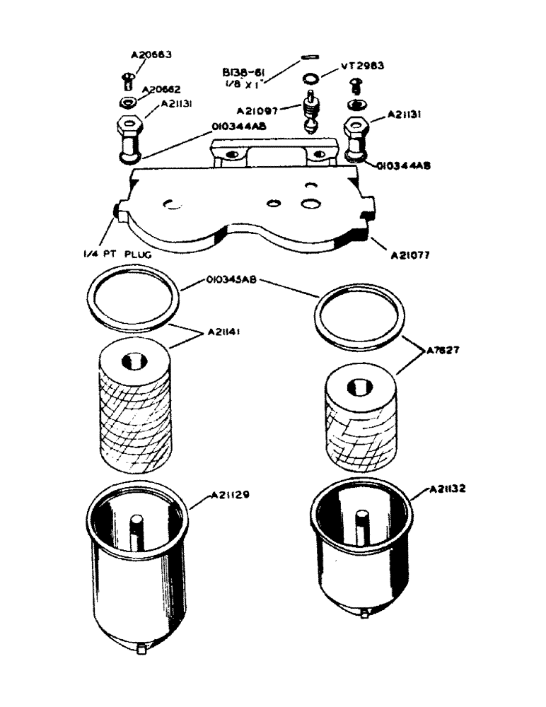 Схема запчастей Case IH 800 - (067) - POWRCEL DIESEL, PARTS FOR A21133 FIRST AND SECOND STAGE FUEL FILTER (02) - ENGINE