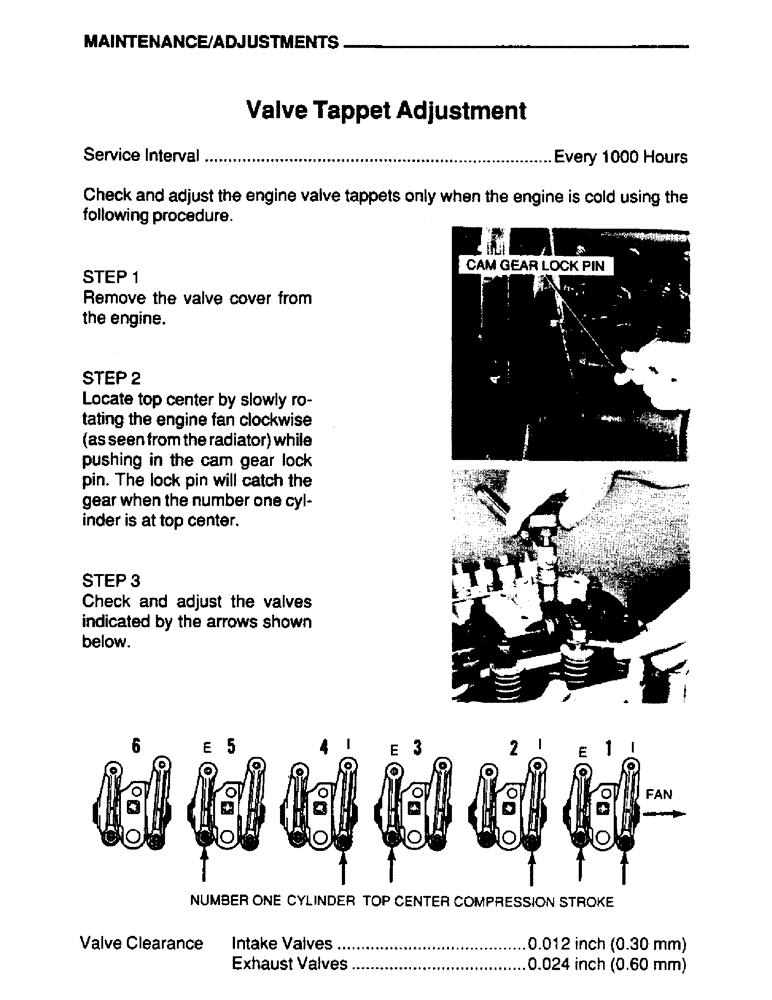 Схема запчастей Case IH 6590T - (041) - MAINTENANCE, ADJUSTMENTS, VALVE TAPPET ADJUSTMENT 