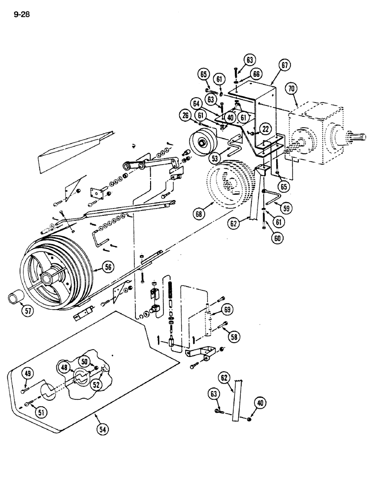 Схема запчастей Case IH 1620 - (9-028) - FEEDER DRIVE, WITHOUT ROCK TRAP (CONTD) (13) - FEEDER