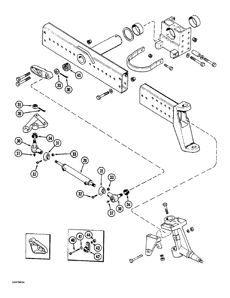 Схема запчастей Case IH 1660 - (5-28) - STEERING AXLE, ADJUSTABLE, RICE COMBINE (04) - STEERING