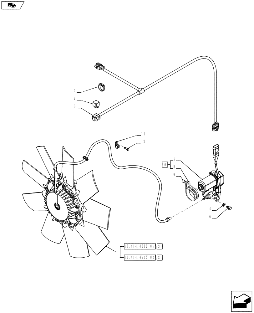 Схема запчастей Case IH PUMA 215 - (55.100.0101) - REVERSIBLE FAN (VAR.743041-743132 / 743601) (55) - ELECTRICAL SYSTEMS