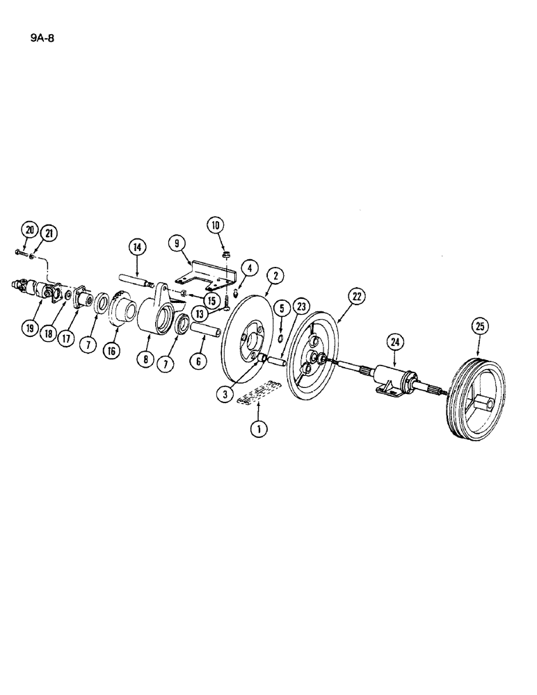 Схема запчастей Case IH 1640 - (9A-08) - SEPARATOR JACKSHAFT DRIVE (13) - FEEDER