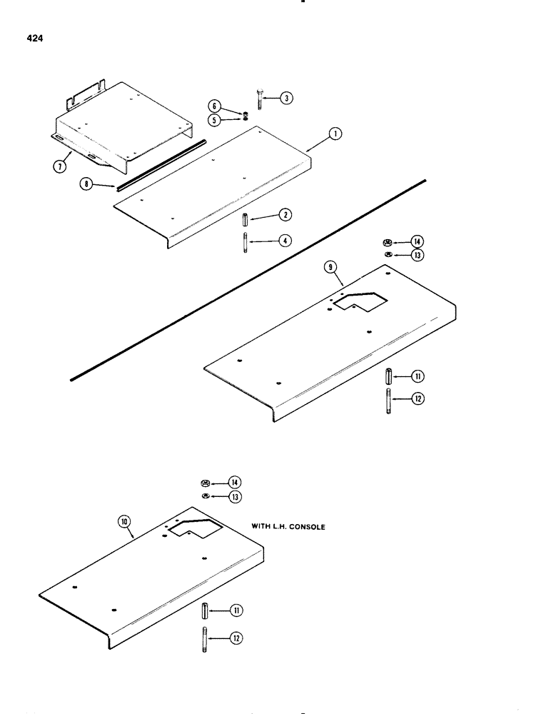 Схема запчастей Case IH 1270 - (424) - SEAT SUPPORT PLATE, FIRST USED P.I.N. 8797501 (09) - CHASSIS/ATTACHMENTS