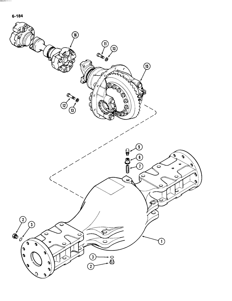 Схема запчастей Case IH 4494 - (6-184) - FRONT AXLE ASSEMBLY, NO SPIN DIFFERENTIAL (06) - POWER TRAIN