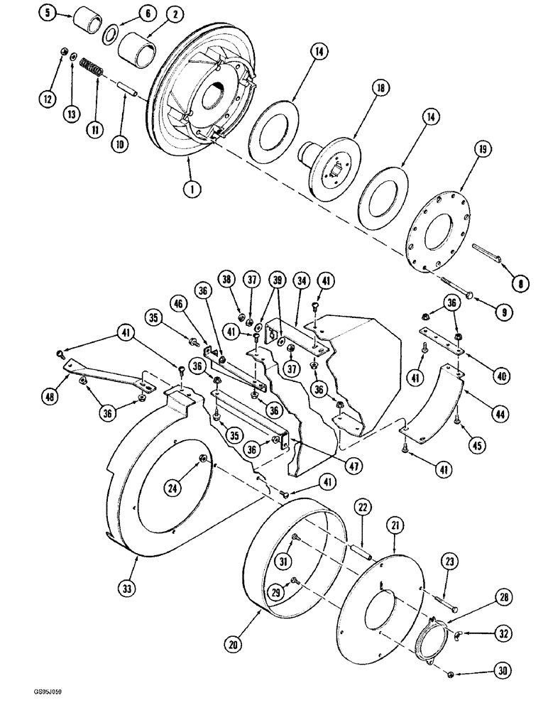 Схема запчастей Case IH 1682 - (9-064) - FEEDER JACKSHAFT CLUTCH DRIVE (09) - CHASSIS ATTACHMENTS