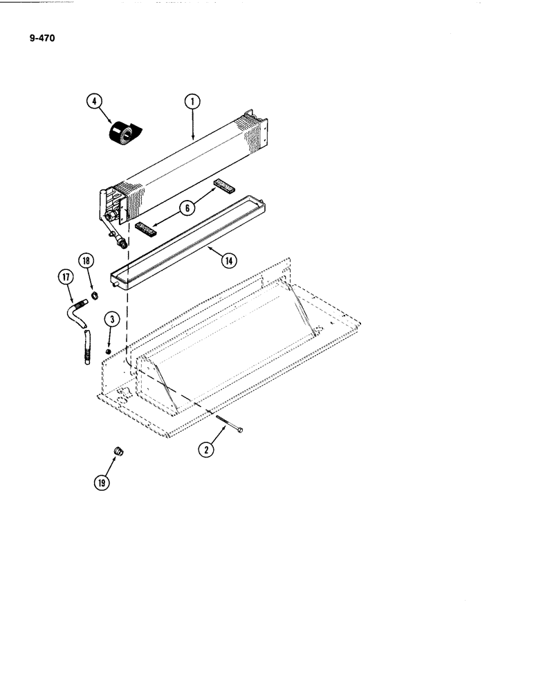 Схема запчастей Case IH 4494 - (9-470) - CAB, AIR CONDITIONING EVAPORATOR, PRIOR TO CAB SERIAL NO. 12112500 (09) - CHASSIS/ATTACHMENTS