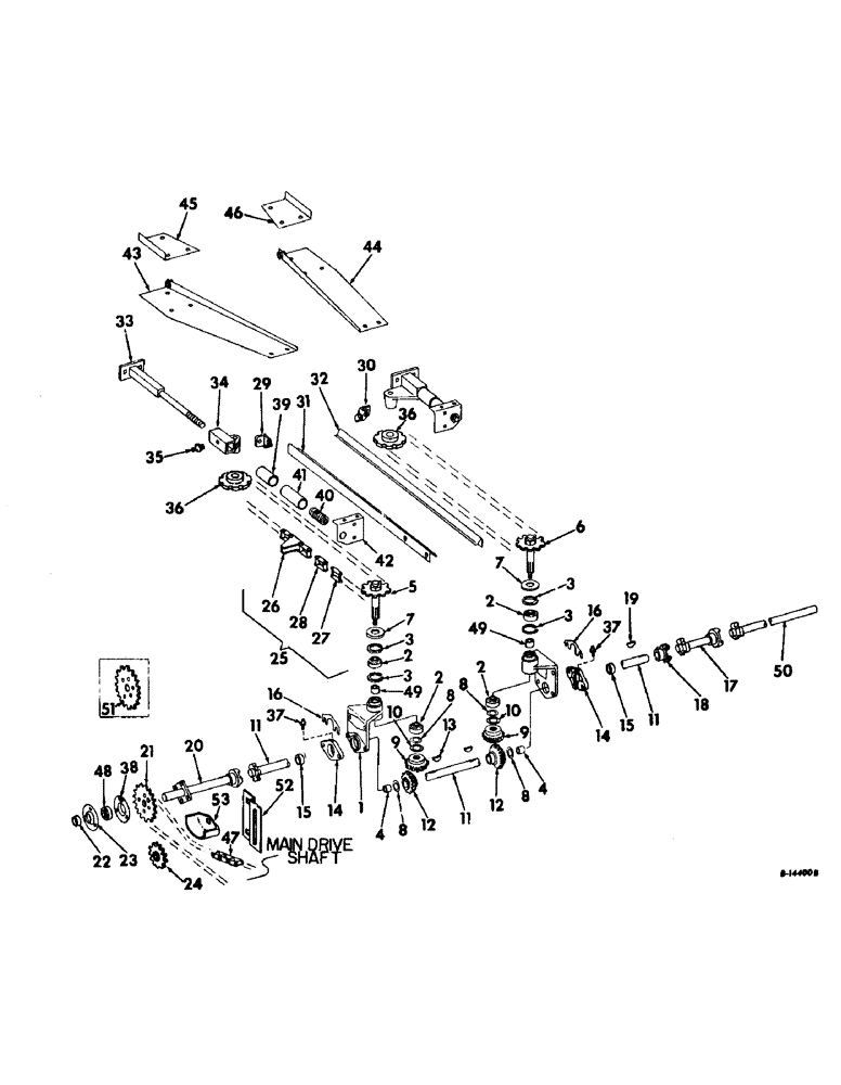 Схема запчастей Case IH 329WN - (E-17) - GATHERER DRIVE (58) - ATTACHMENTS/HEADERS