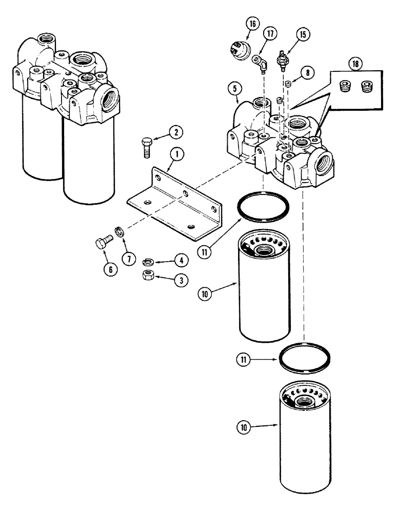 Схема запчастей Case IH 4694 - (8-302) - HYDRAULIC OIL FILTER ASSEMBLY (08) - HYDRAULICS