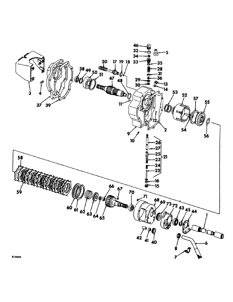 Схема запчастей Case IH 1256 - (B-21) - POWER TRAIN, INDEPENDENT POWER TAKE-OFF, SINGLE SPEED (03) - POWER TRAIN