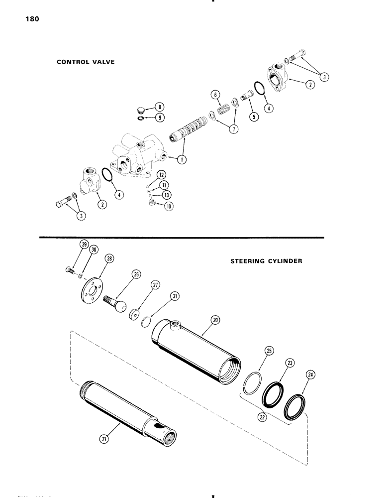 Схема запчастей Case IH 470 - (180) - HYDROSTATIC STEERING, A37980 CONTROL VALVE (05) - STEERING