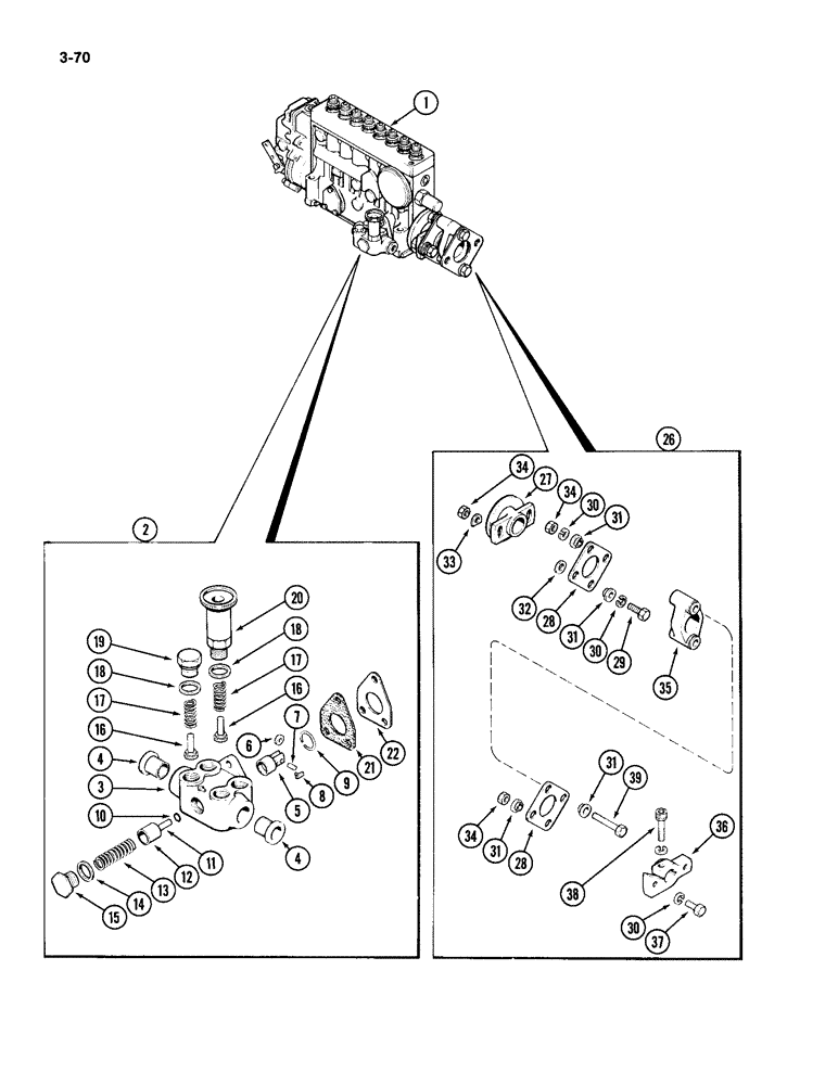 Схема запчастей Case IH 4994 - (3-70) - FUEL INJECTION PUMP, 866 CUBIC INCH DIESEL ENGINE (03) - FUEL SYSTEM