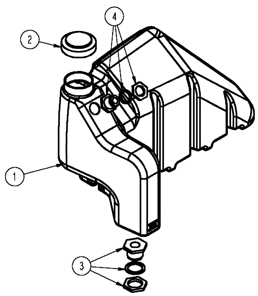 Схема запчастей Case IH SPX3320 - (09-005) - RINSE TANK, LH Liquid Plumbing