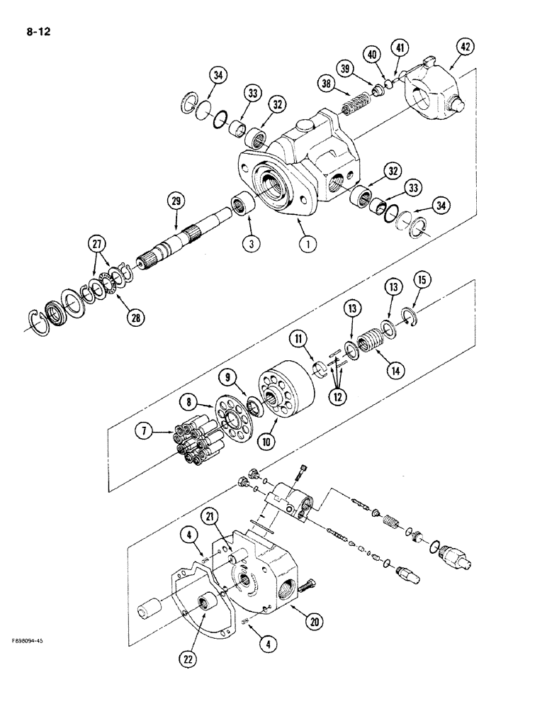 Схема запчастей Case IH 9270 - (8-12) - HYDRAULIC PISTON PUMP ASSEMBLY (08) - HYDRAULICS