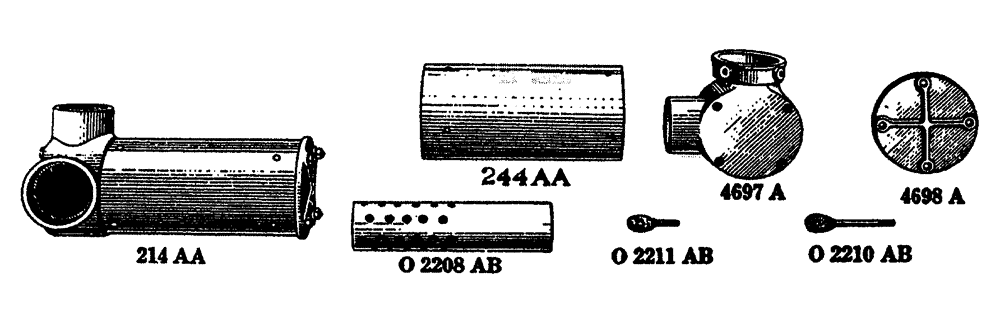 Схема запчастей Case IH L-SERIES - (014[A]) - MUFFLER FOR 4525A OR 5361A MANIFOLD (02) - ENGINE