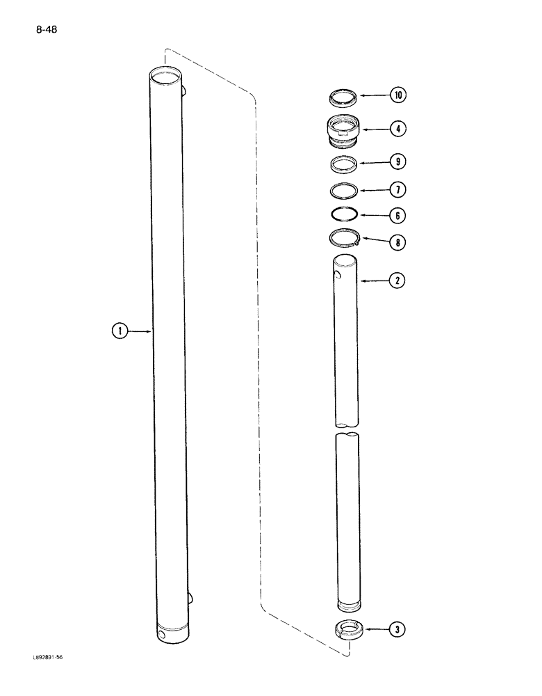 Схема запчастей Case IH 1844 - (8-48) - BASKET LIFT SLAVE CYLINDER (07) - HYDRAULICS