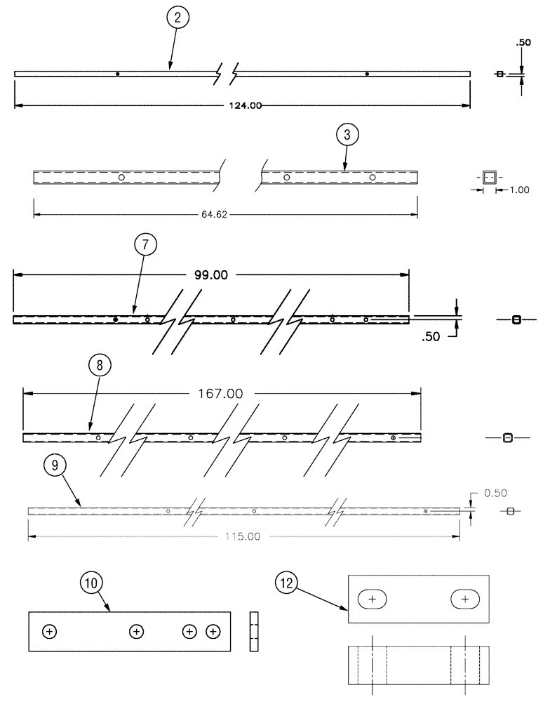 Схема запчастей Case IH SPX3320 - (09-070) - 90’ KNOCKDOWN TUBE PACKAGE Liquid Plumbing