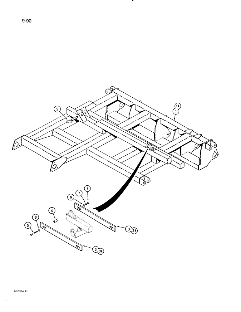 Схема запчастей Case IH 8500 - (9-090) - DRILL FRAME SECTION NUMBER THREE, 45 FOOT WIDE DRILL (09) - CHASSIS/ATTACHMENTS