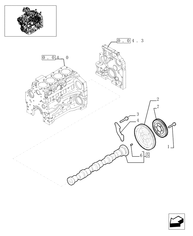 Схема запчастей Case IH MXU110 - (0.12.0) - CAMSHAFT - TIMING CONTROL (01) - ENGINE