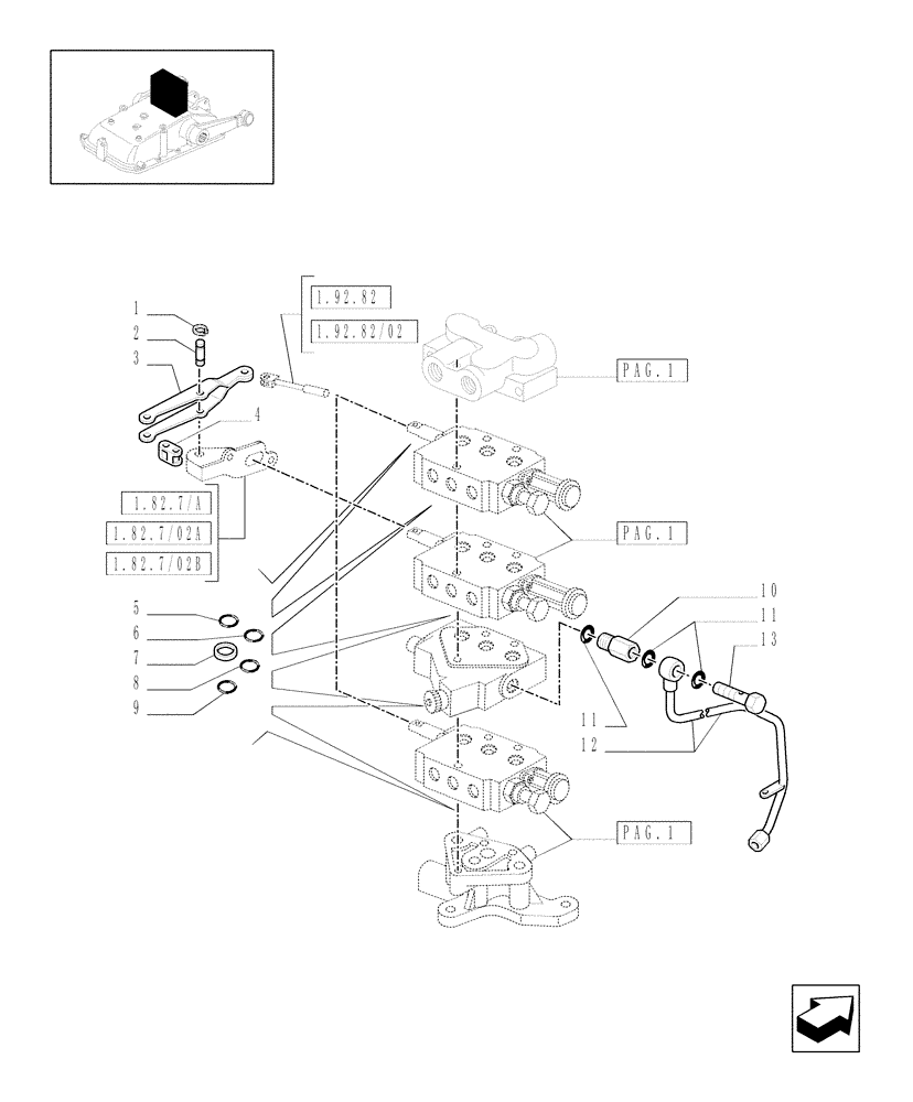 Схема запчастей Case IH JX1095N - (1.82.7/02[02]) - (VAR.390-498/2) THREE REMOTE VALVES & FLOW-RATE REGULATOR - PIPES AND RINGS - C5484 (07) - HYDRAULIC SYSTEM