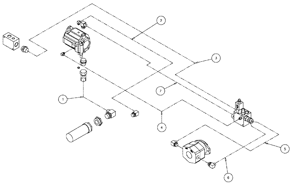 Схема запчастей Case IH 610 - (04-007) - HYDRAULIC HOSES GROUP, 3 WHEELER Hydraulic Plumbing