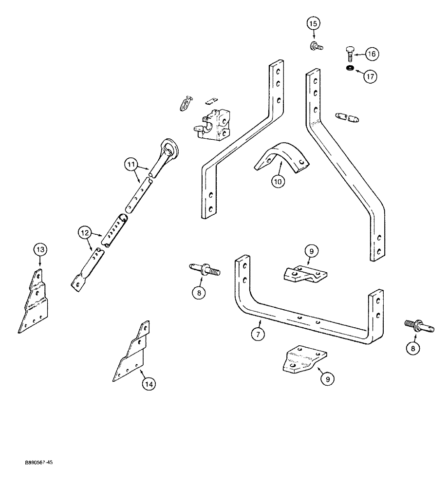 Схема запчастей Case IH 370 - (9-64) - HITCH WEIGHT TRANSFER ATTACHMENT (09) - CHASSIS/ATTACHMENTS