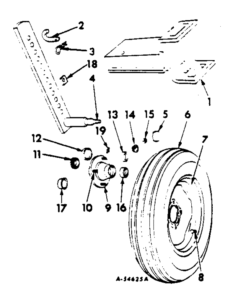 Схема запчастей Case IH 512 - (X-11) - GAUGE WHEEL AND BRACKET 