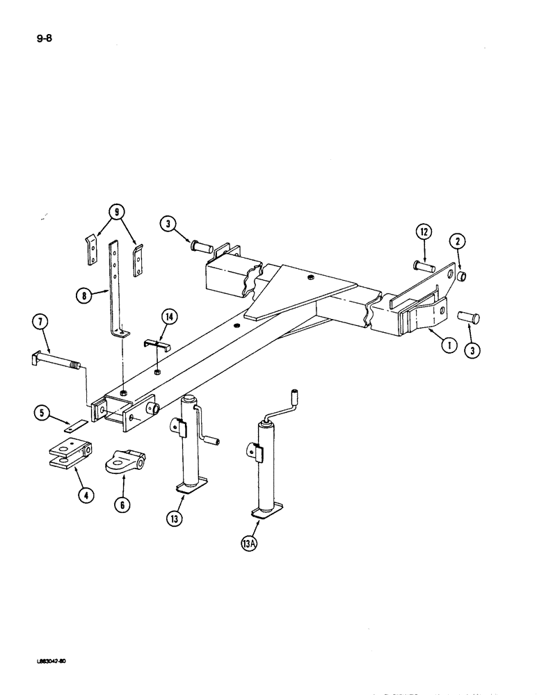 Схема запчастей Case IH 496 - (9-08) - HITCH (09) - CHASSIS/ATTACHMENTS