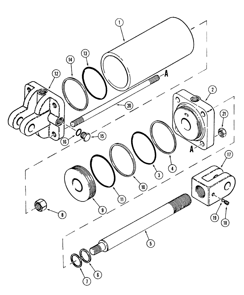 Схема запчастей Case IH 568 - (8-04) - HYDRAULIC CYLINDER, 4 ID X 8 INCH STROKE (08) - HYDRAULICS