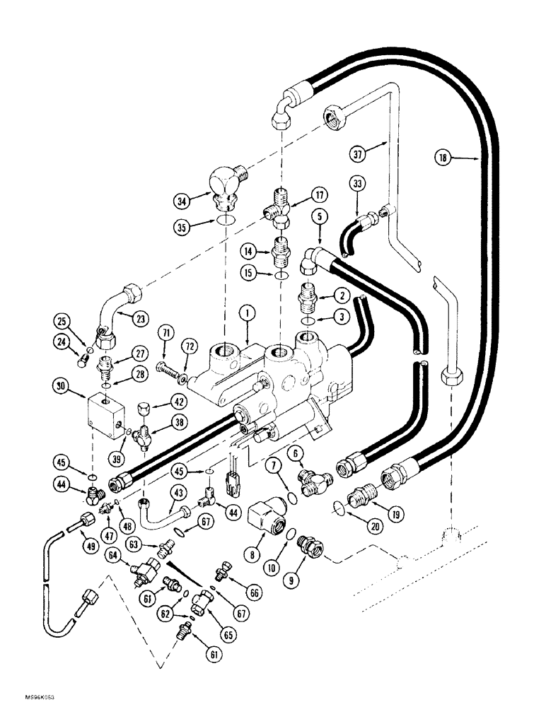 Схема запчастей Case IH 9370 - (8-082) - 3-POINT HITCH HYD., ELECTRONIC CONTROLLED VALVE SYS., PRIOR TO P.I.N. JEE0069665, 9370 & 9380 ONLY (08) - HYDRAULICS