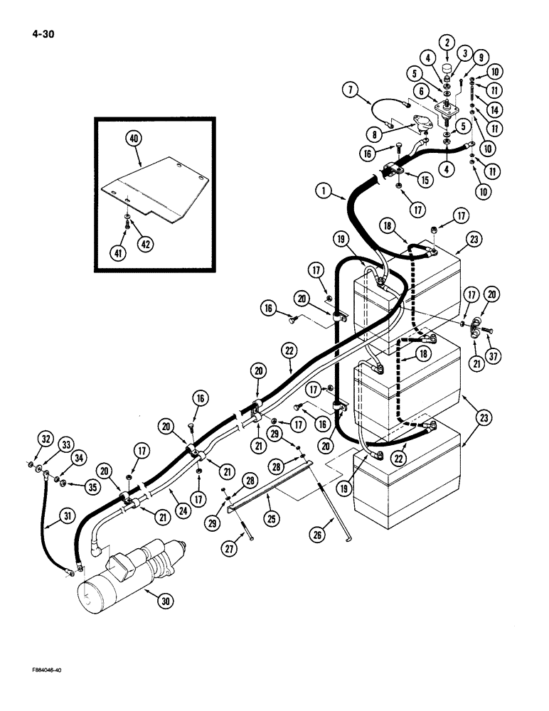 Схема запчастей Case IH 9180 - (4-30) - BATTERIES AND CABLES 855 ENGINE (04) - ELECTRICAL SYSTEMS