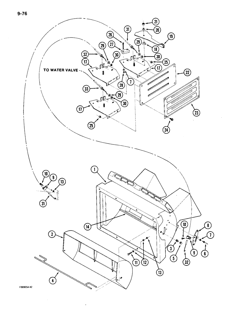 Схема запчастей Case IH 9150 - (9-76) - AIR CONDITIONER AND HEATER, CONTROLS AND AIR PLENUM, CAB (09) - CHASSIS/ATTACHMENTS