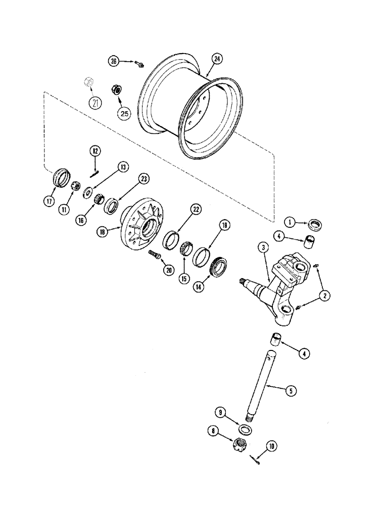 Схема запчастей Case IH 2344 - (05-12) - STEERING KNUCKLE - HUB AND WHEELS - ADJUSTABLE AXLE - WITHOUT POWER GUIDE AXLE - ASN JJC0174360 - (04) - STEERING