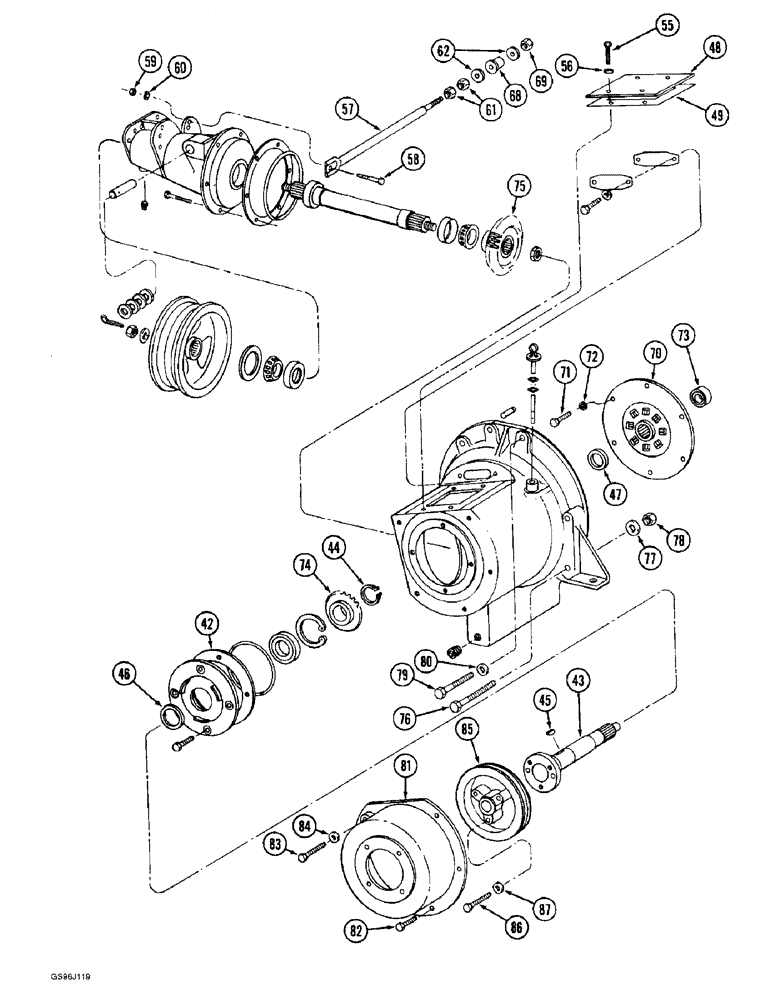 Схема запчастей Case IH 1660 - (6-04) - POWER TAKEOFF DRIVE (CONTD) (03) - POWER TRAIN