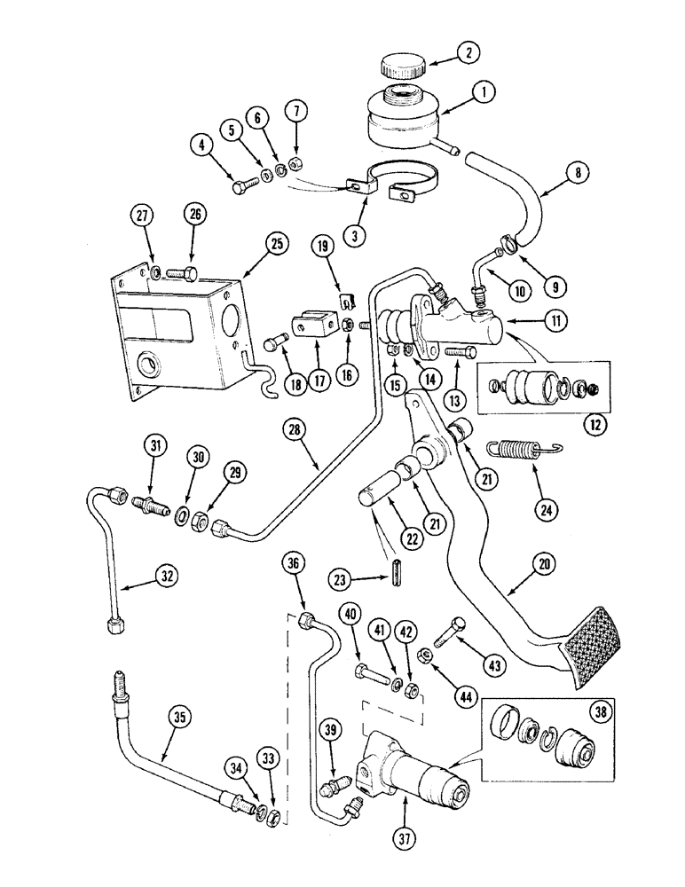 Схема запчастей Case IH 1394 - (6-186) - TRANSMISSION CLUTCH ASSEMBLY MECHANISM, TRACTORS WITH CAB (06) - POWER TRAIN