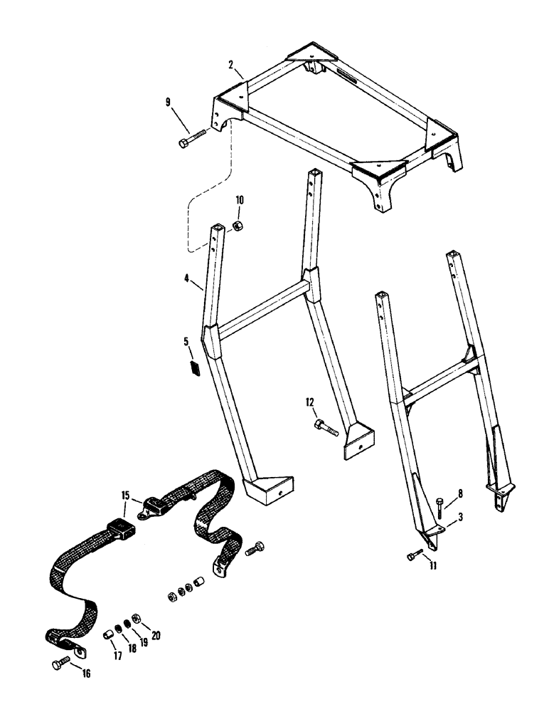 Схема запчастей Case IH 1290 - (N-13) - FOUR POST ROLL OVER PROTECTIVE STRUCTURE, LOW PROFILE SPECIAL (08) - SHEET METAL