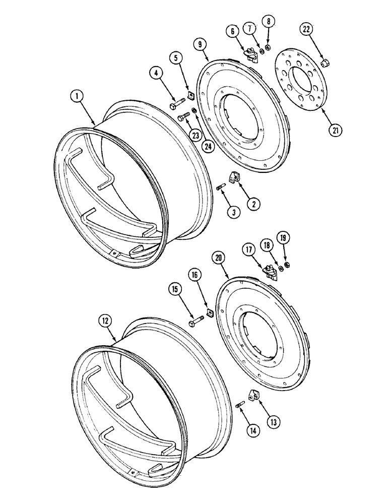 Схема запчастей Case IH 1594 - (6-218) - REAR WHEELS, NORTH AMERICA ONLY (06) - POWER TRAIN