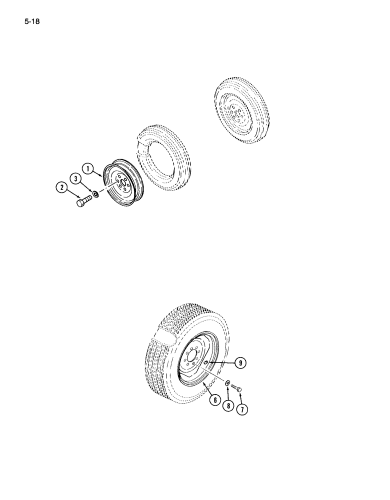 Схема запчастей Case IH 265 - (5-18) - FRONT WHEELS, AGRICULTURAL TIRES (05) - STEERING