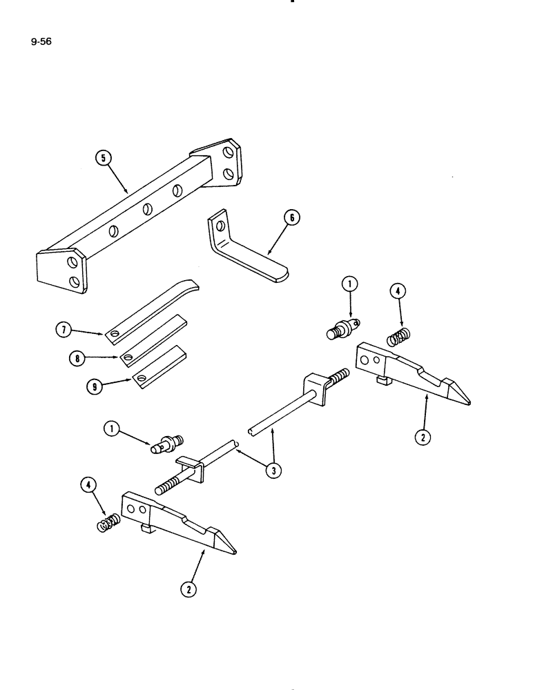 Схема запчастей Case IH 720 - (9-56) - TWO-POINT FAST HITCH, ON THE LAND PLOWS (09) - CHASSIS/ATTACHMENTS