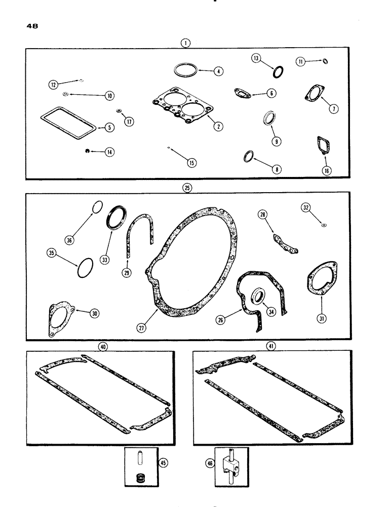 Схема запчастей Case IH 830-SERIES - (048) - ENGINE GASKET KITS, MODEL 830, 301 DIESEL ENGINE (02) - ENGINE